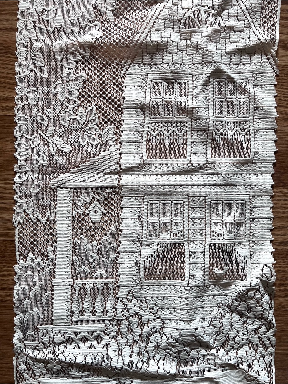Vintage 1970s Heritage Lace Knit Decorative Wall Hanging Cottagecore Home